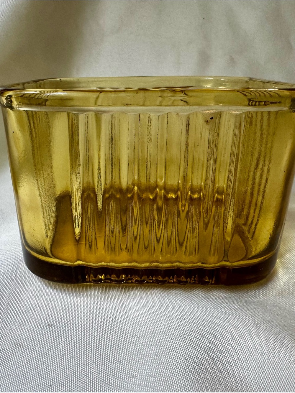 Amber Federal Glass Refrigerator Dish - Small